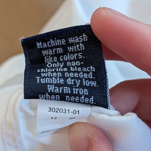 Croft & Barrow Mens Dress Shirt 17-36 White Button Down Office Formal Internship - Picture 8 of 8